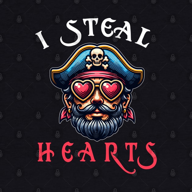 I steal your heart funny pirate Valentine's Day by RetroZin